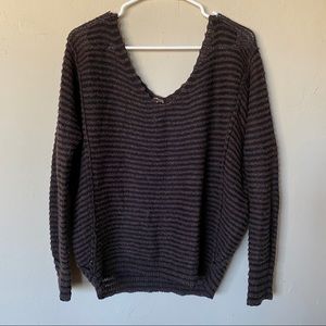 brown and black striped free people sweater